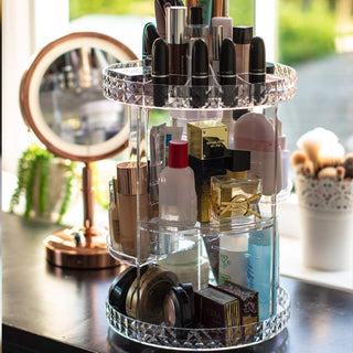 Organizer cosmetici rotante 360° in abs trasparente 28.5 x 21.8 cm