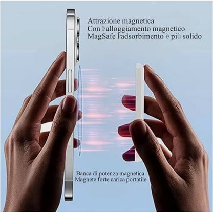 Power bank magnetico per cellulare da 10000 mAh caricabatteria universaleper smartphone calamitato wireless