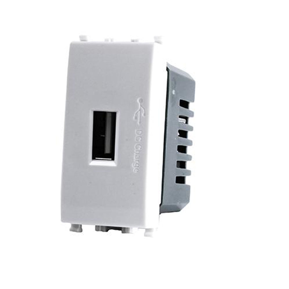 Modulo presa USB da muro per placca cassetta 503 compatibile con Vimar Plana 5V