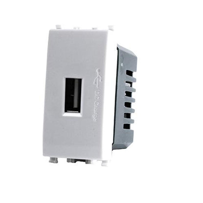 Modulo presa USB da muro per placca cassetta 503 compatibile con Vimar Plana 5V