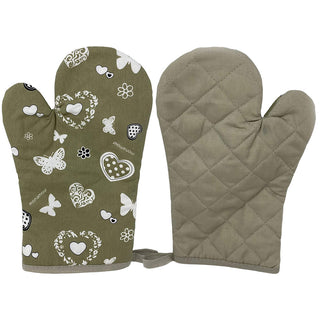 Set presina e guanto da cucina in cotone con imbottitura isolante