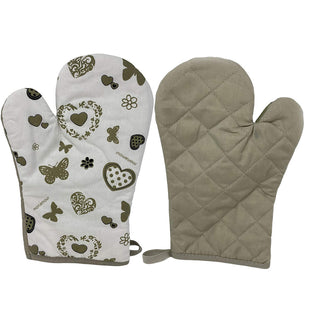 Set presina e guanto da cucina in cotone con imbottitura isolante