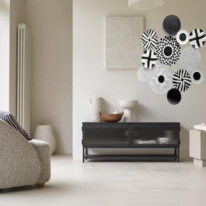 Quadro in metallo decorativo da parete pannello in metallo composizione etnico moderna decorazione casa