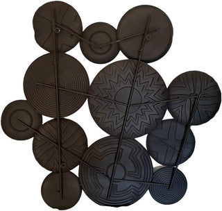 Quadro in metallo decorativo pannello composizione etnico