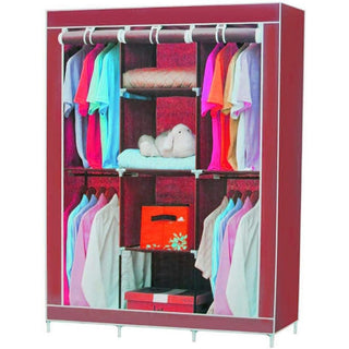 Guardaroba in tessuto per campeggio con zip e scaffali 30x175x45 cm