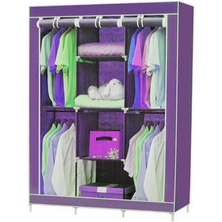 Guardaroba in tessuto per campeggio con zip e scaffali 30x175x45 cm