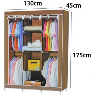 Guardaroba in tessuto per campeggio con zip e scaffali 30x175x45 cm