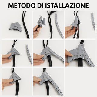 Raccogli cavi spiralato da 1,5 metri da 1,5 2 e 2,5 cm di diametro