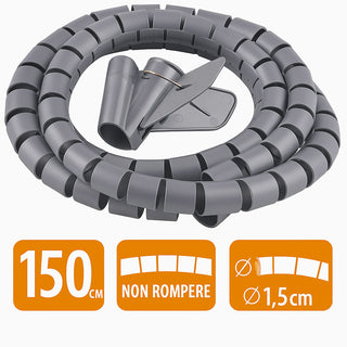 Raccogli cavi spiralato da 1,5 metri da 1,5 2 e 2,5 cm di diametro