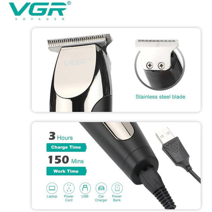 Rasoio tagliacapelli HAIR TIMMER ricaricabile portatile per barba capelli basette corpo con 6 pettinini display 3 velocità