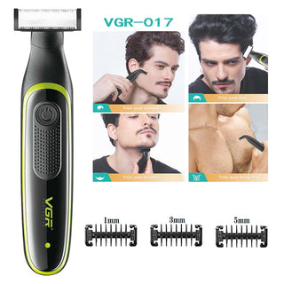 Rasoio VGR BEARD SHAVER 3 pettinini rifinitore impermeabile IPX5 017