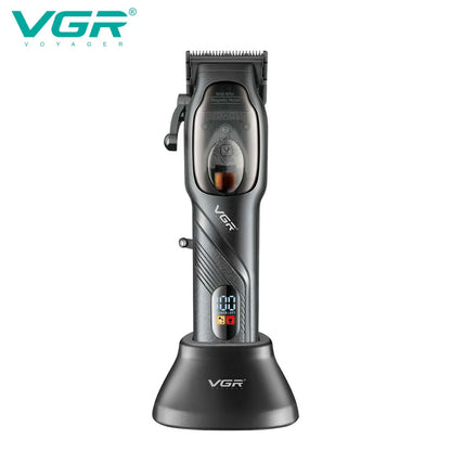 Rasoio VGR HAIR CLIPPER ricaricabile con 4 pettinini taglia capelli barba display con base due modalità di ricarica 269