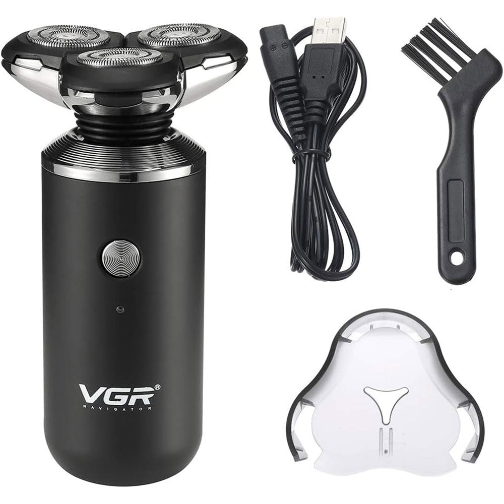 Rasoio VGR HAIR SHAVER ricaricabile con tre testine per barba rasatura liscia impermeabile IPX6 317