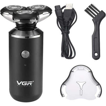 Rasoio VGR HAIR SHAVER ricaricabile con tre testine per barba rasatura liscia impermeabile IPX6 317