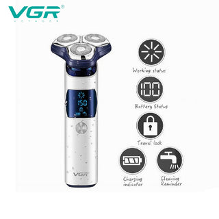 Rasoio VGR MEN’S SHAVER per barba impermeabile IPX7 con display 328