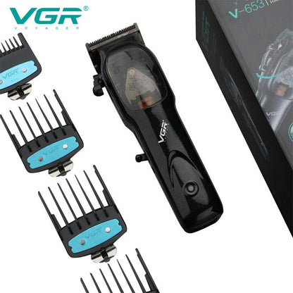 Rasoio VGR HAIR CLIPPER ricaricabile con 4 pettinini taglia capelli barba con base due modalità di ricarica 653