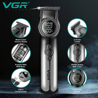 Rasoio VGR HAIR TRIMMERT barba basette 2 velocità con display  990