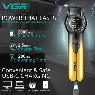 Rasoio VGR HAIR TRIMMERT barba basette 2 velocità con display  990