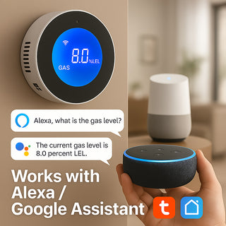 Rilevatore di Gas WI-FI smart sensore allarme con App Alexa Google