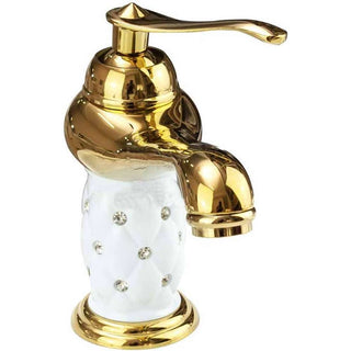 Rubinetto per lavabo con brillantini oro modello Diamante