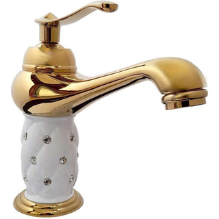 Rubinetto per lavabo con brillantini oro modello Diamante