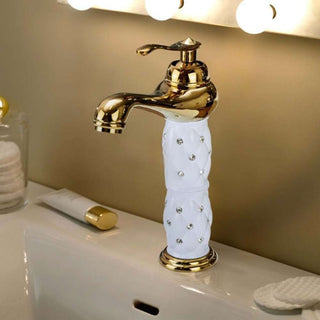Rubinetto per lavabo con brillantini oro modello Diamante