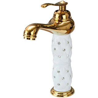 Rubinetto per lavabo con brillantini oro modello Diamante
