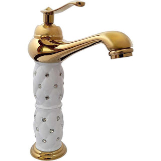 Rubinetto per lavabo con brillantini oro modello Diamante