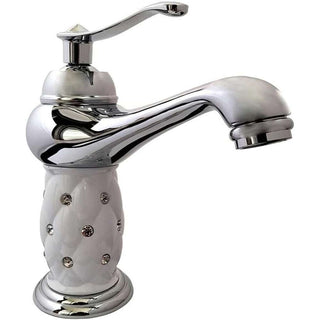 Rubinetto per lavabo con brillantini argento modello Diamante