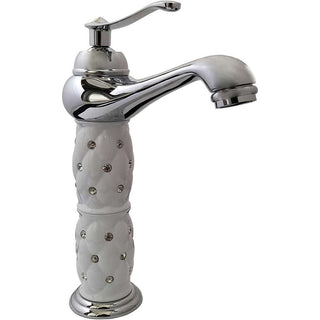 Rubinetto per lavabo con brillantini argento modello Diamante