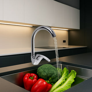 Rubinetto per lavello da cucina a canna alta cromato lucido