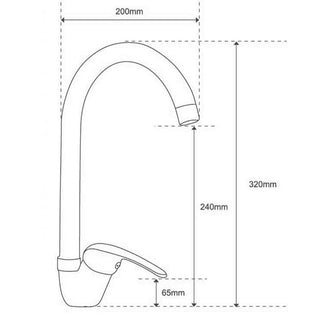 Rubinetto da cucina a canna alta curva miscelatore orientabile