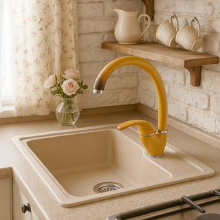 Rubinetto da cucina miscelatore per lavello colore terra di francia