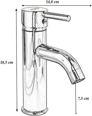 Rubinetto miscelatore per lavabo da bagno a canna bassa modello Pisa
