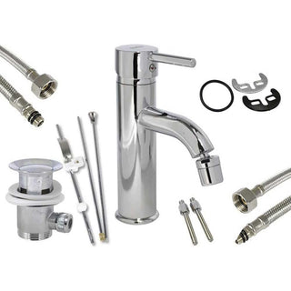 Rubinetto bidet moderno miscelatore cromato lucido modello Pisa