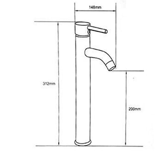 Rubinetto per lavabo da bagno a canna alta moderno modello Pisa
