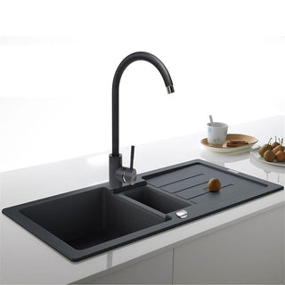 Rubinetto per lavello da cucina a canna alta miscelatore nero opaco