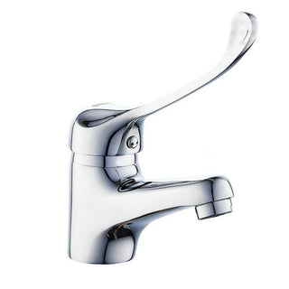 Rubinetto per lavabo maniglia a leva lunga clinica in ottone cromato