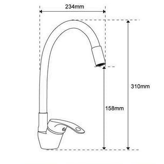 Rubinetto da cucina a canna alta flessibile in silicone orientabile