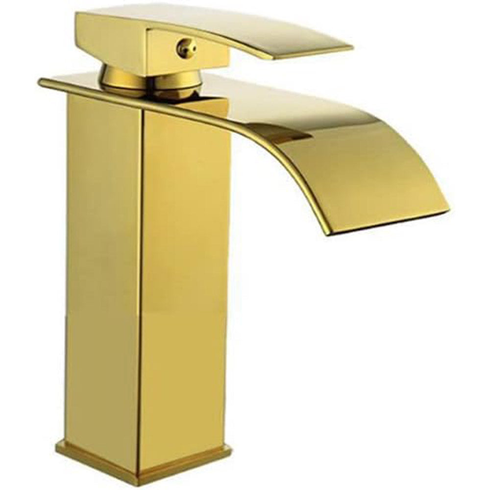 Rubinetto da bagno a canna bassa per lavabo bidet miscelatore moderno per lavandino oro modello cascata