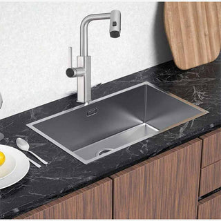 Rubinetto cucina estraibile erogatore girevole 2 getti cromato lucido