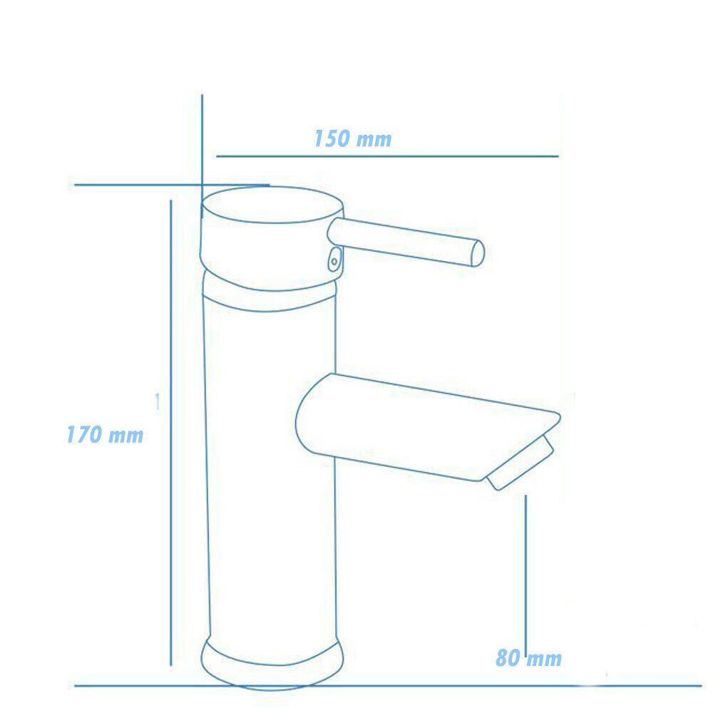 Rubinetto per bagno ultra moderno cromato lucido miscelatore lavabo a canna bassa modello Ray Silver