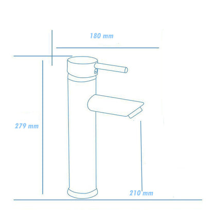 Rubinetto per bagno ultra moderno cromato lucido miscelatore lavabo a canna alta modello Ray Silver