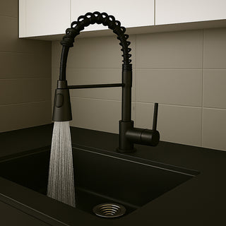 Rubinetto da cucina a canna alta orientabile 2 getti d’acqua