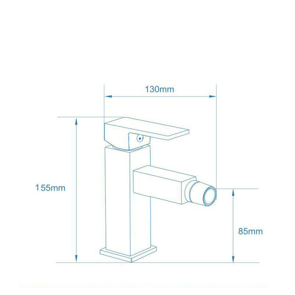 Rubinetto per bagno ultra moderno di forma quadrata miscelatore orientabile per bidet nero opaco modello Firenze