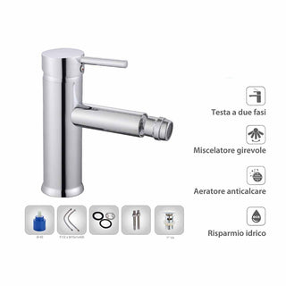 Rubinetto per bidet cromato lucido modello Ray Silver