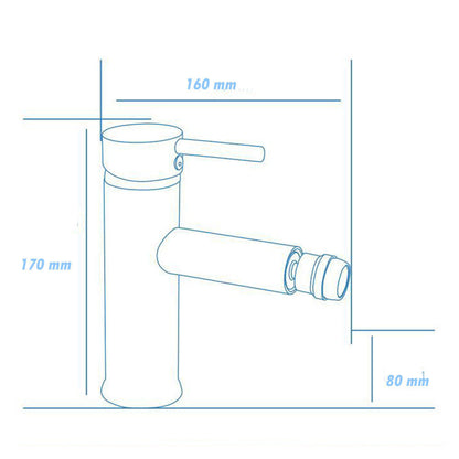 Rubinetto per bagno ultra moderno cromato lucido miscelatore per bidet modello Ray Silver