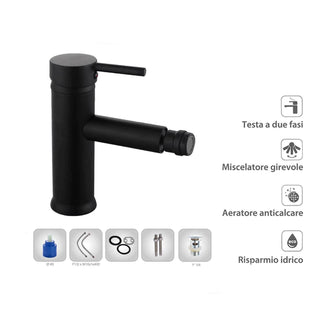 Rubinetto per bidet nero opaco modello Ray Black