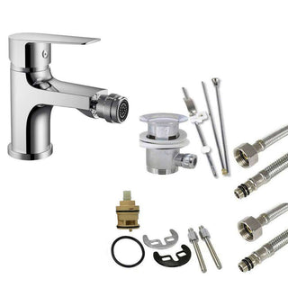 Rubinetto per bidet quadrato cromato lucido modello Cube
