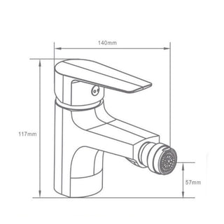 Rubinetto per bidet quadrato cromato lucido modello Cube
